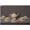 Image 1 : A selection of vintage Belleek Irish porcelain including Nautilus teapot, and five cups and  saucer,
