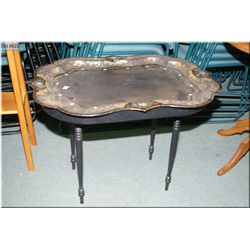 A metal tray topped occasional/coffee table on base