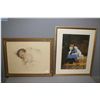 Image 1 : Two framed prints including Besse Gutman's "A little bit of Heaven" and a girl with her puppy