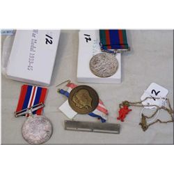 World War II Service Medals ( 2 ) complete w/orig boxes & ribbons  1939-1945 - 1937 Coronation Pin K