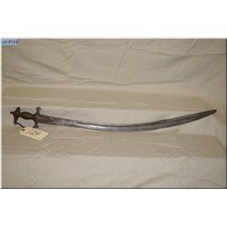 Tulwar Antique Indian Sword, traces of engraving on blade by handle [very sharp]
