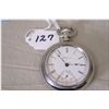 Image 1 : Elgin 18 Size Open Faced Pocket Watch, stem set, silveroid case Made in 1900, excellent condition & 