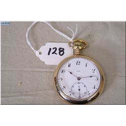 Birks 16 Size Open Faced Pocket Watch, stem set, gold filled case, excellent condition & working ord