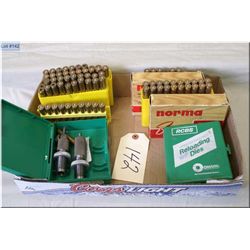 Lot : Two Sets of RCBS .7 x 61 Sharp & Hart Dies w/plastic cases - 46 Rnds .7 x 61 S & H Reloads - 6