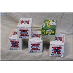 Tray Lot : 4 Bricks Win Super X .22 LR Cal Ammo - 1 Brick Remington .22 LR Cyclone Hollow Pt Ammo