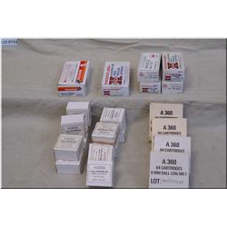 Tray Lot : 6 Boxes ( 50 rnds per) .9 MM Ammo - 12 Boxes ( 25 rnds per) .9 MM ammo - 3 & Part Boxes (