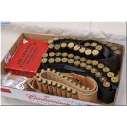Tray Lot : Two .12 Ga Shot Shell Ammo Belts ( full of .12 Ga Shot Shells) - Leather cartridge belt w