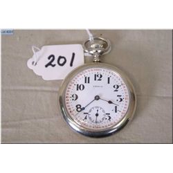 Pierce Watch Co. ( Swiss) 17 Jewel Pocket Watch, special dial, stem set, silveroid case, good workin