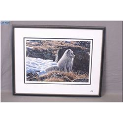 R.S. Parker Fr Ltd Edition Print, "Young Arctic Wolf Pup, # 609/950   1986 Artist Signed