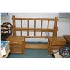Image 1 : Large Rustic Pine Style Four Poster Bed, w/rails, & access - Pair of Matching Rustic Pine Style End 