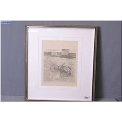 Olgo Tomlinson Artist Signed & Framed Print, " Bridge Creek Ranch - Cariboo II" black & white