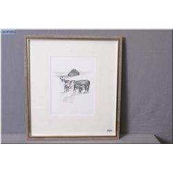 Olgo Tomlinson Artist Signed & Framed Print  "Cariboo Spring - II" black & white