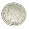 Image 1 : 1903 LIBERTY "V" NICKEL RED BOOK VALUE IS $4.00+ *NICE EARLY VERY GOOD GRADE*!!