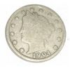 Image 1 : 1904 LIBERTY "V" NICKEL RED BOOK VALUE IS $4.00+ *NICE EARLY VERY GOOD GRADE*!!