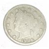 Image 1 : 1906 LIBERTY "V" NICKEL RED BOOK VALUE IS $4.00+ *NICE EARLY VERY GOOD GRADE*!!