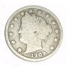 Image 1 : 1909 *KEY DATE* LIBERTY "V" NICKEL RED BOOK VALUE IS $5.00+ *NICE EARLY VERY GOOD GRADE*!!