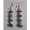 Image 1 : 7.240g Earring of Semi-Precious Gemstones Stering Silver