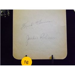 Jackie Robinson Die Cut Autograph with Frank Thomas Autograph and Carlos B. Autograph.  Appraised or