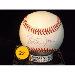 Monte Irvin Autographed Baseball.  Rawlings Official NLB.  Appraised or estimated retail value $500.