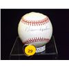 Image 1 : Warren Spahn Autographed Baseball.  Rawlings Official NLB.  Appraised or estimated retail value $450