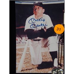 Mickey Mantle Autographed Photo.  4x8 Color Photo.  Appraised or estimated retail value $500.  COA b