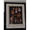 Image 1 : Muhammed Ali Autographed Print.  17x24 Framed Color Poster Print - also signed by artist.  Appraised