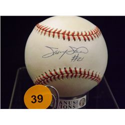 Sammy Sosa Autographed Baseball.  Rawlings Official NLB.  Appraised or estimated retail value $250. 