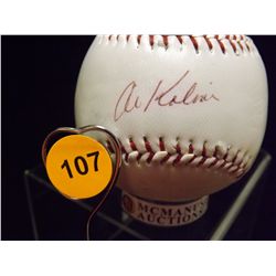 Al Kaline Autographed Baseball.  Official League Baseball.  Appraised or estimated retail value $450