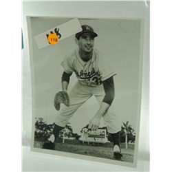 Sandy Koufax Autographed Photo.  8x10 Photo.  Appraised or estimated retail value $700.  No COA.  Al