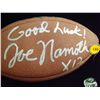 Image 2 : Wilson Pro Tack NFL Football Bearing the Inscription "Good Luck!" and Autographed by Joe Namath. App