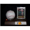 Image 1 : Cal Ripken Jr. Autographed Baseball & Trading Card.  Offical League Baseball/ Stand and Card.  Appra