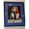 Image 1 : Elway & Davis Autographed Photo.  14 x 20 Framed Color Photo with Matting.  Autographed by John Elwa