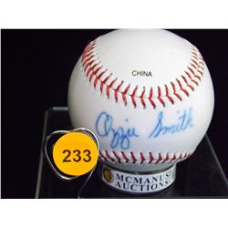 Ozzie Smith Autographed Baseball.  Rawlings Official OLB3 League Baseball.  Appraised or estimated r
