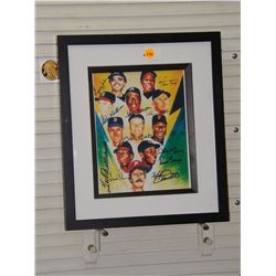 Autographed 500 Home Run Club Poster.  11 players autographs.  Appraised or estimated retail value $