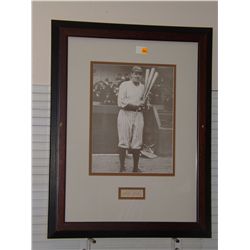 Babe Ruth Photo with Autographed Plaque.  Framed Photo and Plaque.  Appraised or estimated retail va
