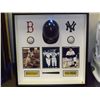 Image 1 : Williams & Mantle Autographed Shadowbox Display.  31x32x8 including autographed ball, hat & photo by