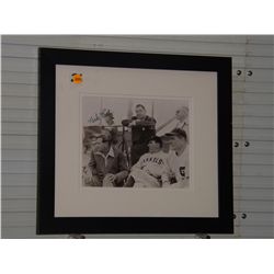 Babe Ruth Autographed Photo.  Framed Photo with other players.  Appraised or estimated retail value 