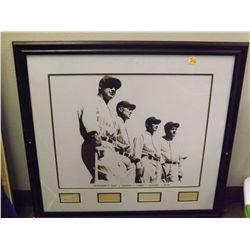 Murders Row Photo with Seperate Autographs.  33x31 Framed Photo with Die Cut autographs of Lou Gehri