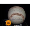 Image 1 : Robinson & Paige Autographed Baseball.  Wilson "GO GO SOX" Official League Ball.  Signed by Jackie R