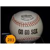 Image 2 : Robinson & Paige Autographed Baseball.  Wilson "GO GO SOX" Official League Ball.  Signed by Jackie R
