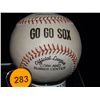 Image 3 : Robinson & Paige Autographed Baseball.  Wilson "GO GO SOX" Official League Ball.  Signed by Jackie R