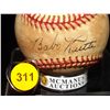 Image 2 : Ruth, Gehrig & Lazzeri Autogrpahed Baseball.  AJ Reach NLB autographed by Babe Ruth, Lou Gehrig and