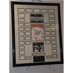 1951 Yankees Autographed World Champion Team Collage Display.  35x43 Framed Display NY Yankees vs NY