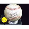 Image 1 : Yankees Stars Autographed Baseball.  Unknown Ball autographed by Babe Ruth, Lou Gehrig, Miller Huggi