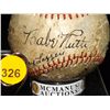 Image 2 : Yankees Stars Autographed Baseball.  Unknown Ball autographed by Babe Ruth, Lou Gehrig, Miller Huggi