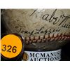 Image 3 : Yankees Stars Autographed Baseball.  Unknown Ball autographed by Babe Ruth, Lou Gehrig, Miller Huggi