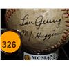 Image 4 : Yankees Stars Autographed Baseball.  Unknown Ball autographed by Babe Ruth, Lou Gehrig, Miller Huggi