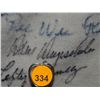 Image 16 : Pants Autographed by 60 HOF Players. Frame is 33x43, signatures include: Satchel Paige, Roger Maris,