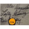 Image 17 : Pants Autographed by 60 HOF Players. Frame is 33x43, signatures include: Satchel Paige, Roger Maris,