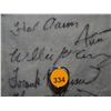 Image 27 : Pants Autographed by 60 HOF Players. Frame is 33x43, signatures include: Satchel Paige, Roger Maris,